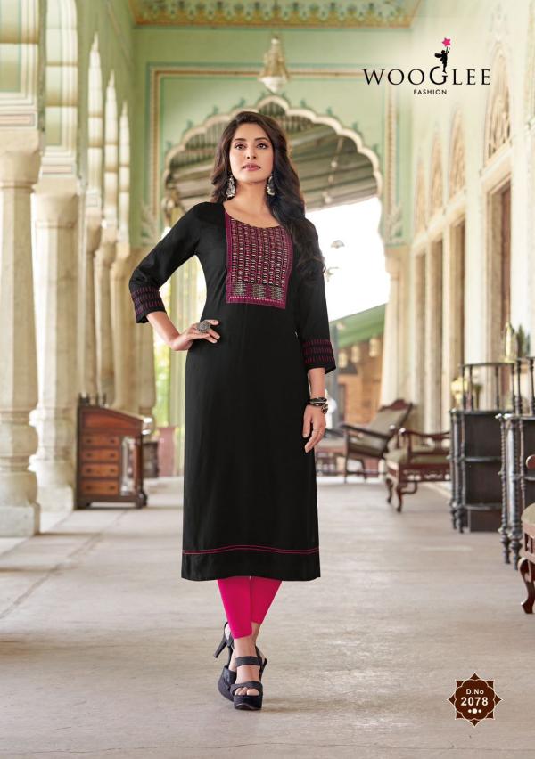 Wooglee Barbella Vol 12 Rayon Embroidery Kurti Collection